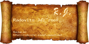 Radovits József névjegykártya